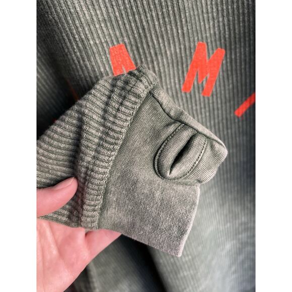 Pressbox Green University Of Miami Ribbed Vintage Wash Pullover Sweatshirt Med - Picture 4 of 4